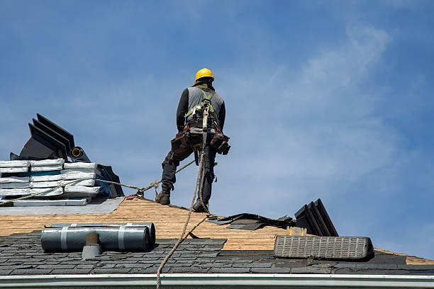 Professional Storm Damage Roof Repair technician working in New Egypt, NJ
